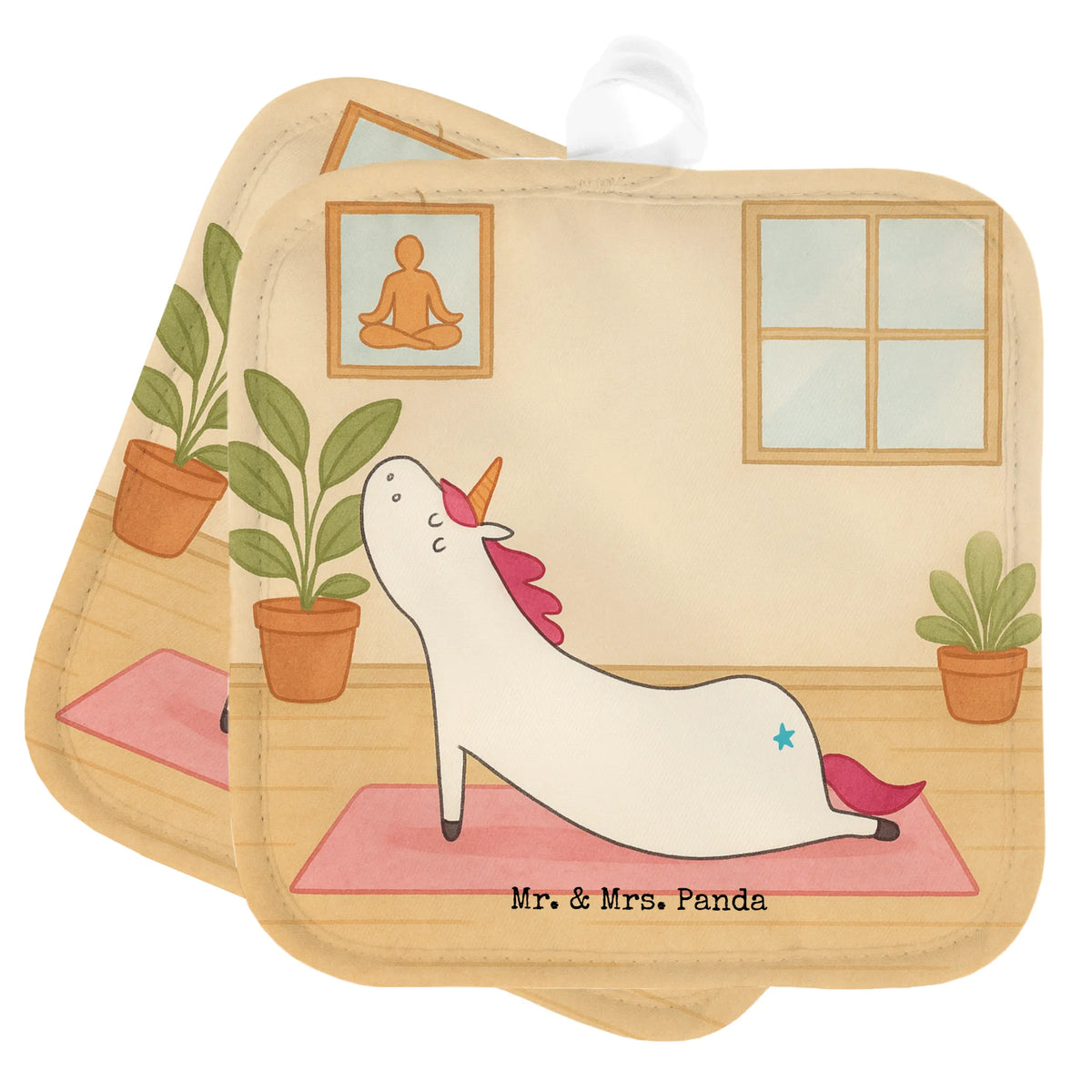 2er Set Topflappen  Einhorn Yoga Design Topflappen 2er Set, Topflappen, 2er Set Topflappen, Ofenlappen, Topfuntersetzer, Doppel Topflappen, Kochlappen, topfhalter, Topflappen Set, Topflappen im Doppelpack, Topflappenset, Zwei Topflappen, Einhorn, Einhorn Deko, Einhörner, Unicorn, Namaste, Achtsamkeit, Witzig, Sport, Yoga, Lustig, Entspannung, Süß, Yogamatte, Joga