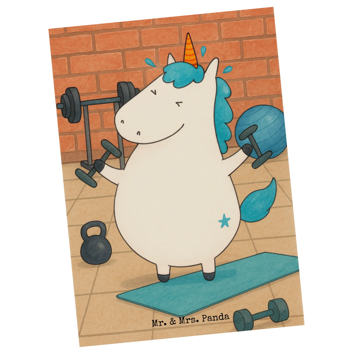 Grußkarte Einhorn Fitness Design Postkarten, Grußkarte, Ansichtskarten, einzelkarte, Ansichtskarte, Postkarte, bildkarte, spruchkarte, Fotokarte, kunstkarte, Designkarte, Motivkarte, Kunstkarten, Einhorn, Einhorn Deko, Einhörner, Unicorn, Abnehmen, Fitness, Diät, Sport, Pumpen, Gym, Fitnessstudio, Geräte, Sixpack
