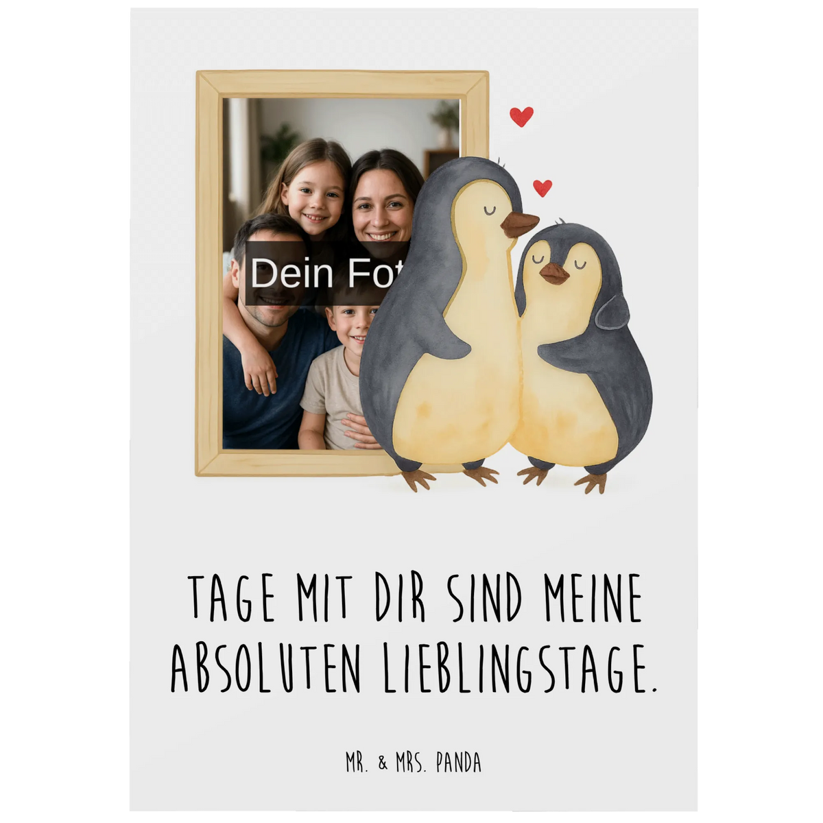 Personalized Photo Postcard Penguin embrace Design North Pole, Penguins, proof of love, wedding gift, lovers, anniversary, wedding, love gift, wedding day