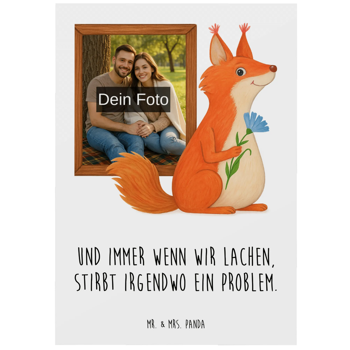 Personalized Photo Postcard Squirrel flower Design card, gift ideas, gifts, small animals, cute, cute animal motives, hand drawn, funny sayings, good mood, special gifts, animal lover, happy saying, fun, motivation pictures, laughter, saying decoration, Squirrel, positive saying, motivation sayings