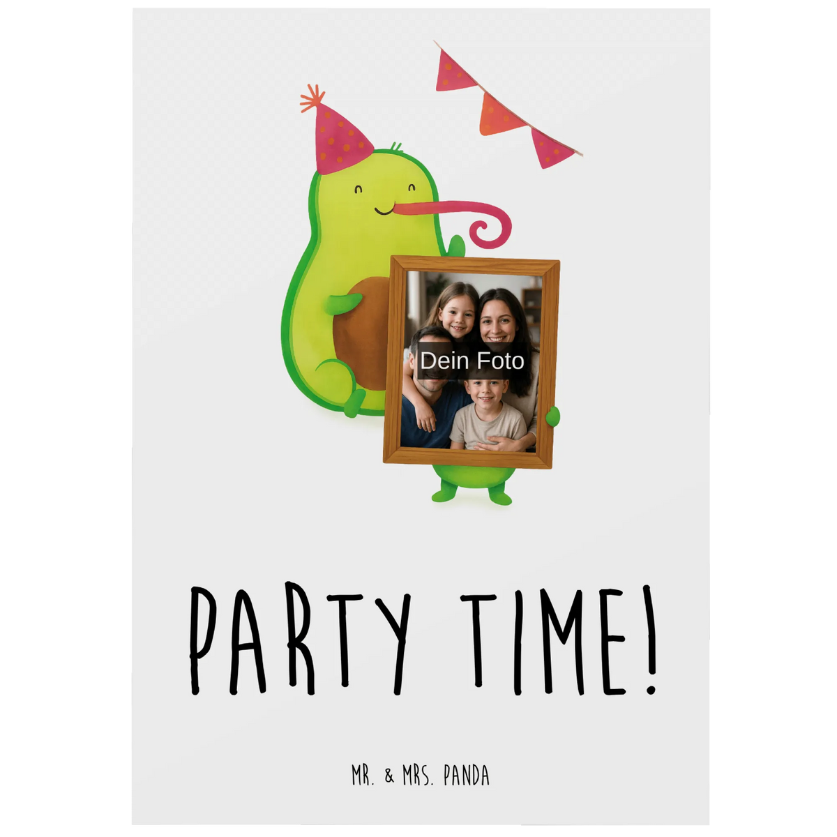 Personalized Photo Postcard avocado party time Design vegetables