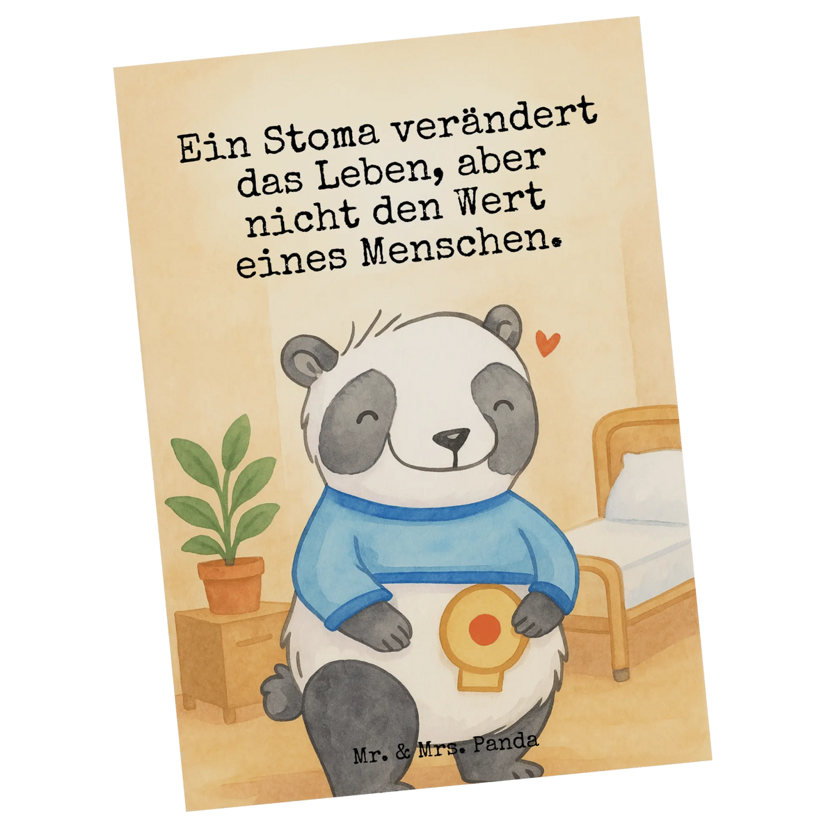 Postkarte Panda künstlicher Darmausgang Design Kunstkarten, Postkarte, Postkarten, Motivkarte, einzelkarte, bildkarte, Ansichtskarten, Grußkarte, kunstkarte, Fotokarte, Ansichtskarte, spruchkarte, Designkarte, Künstlicher Darmausgang, Panda, Stoma, Stomabeutel