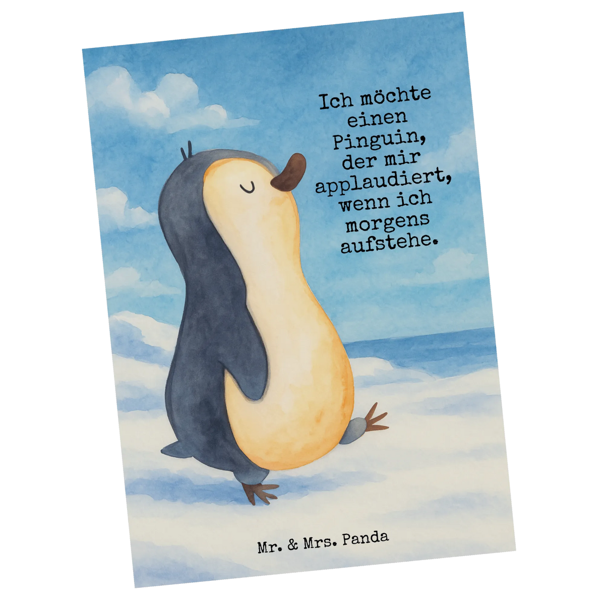Postkarte Pinguin marschieren Design Fotokarte, bildkarte, Grußkarte, Ansichtskarten, Postkarte, Ansichtskarte, Motivkarte, Designkarte, kunstkarte, Postkarten, spruchkarte, einzelkarte, Kunstkarten, Pinguin, Pinguine, Langschläfer, Bruder, Familie, Frühaufsteher, Schwester