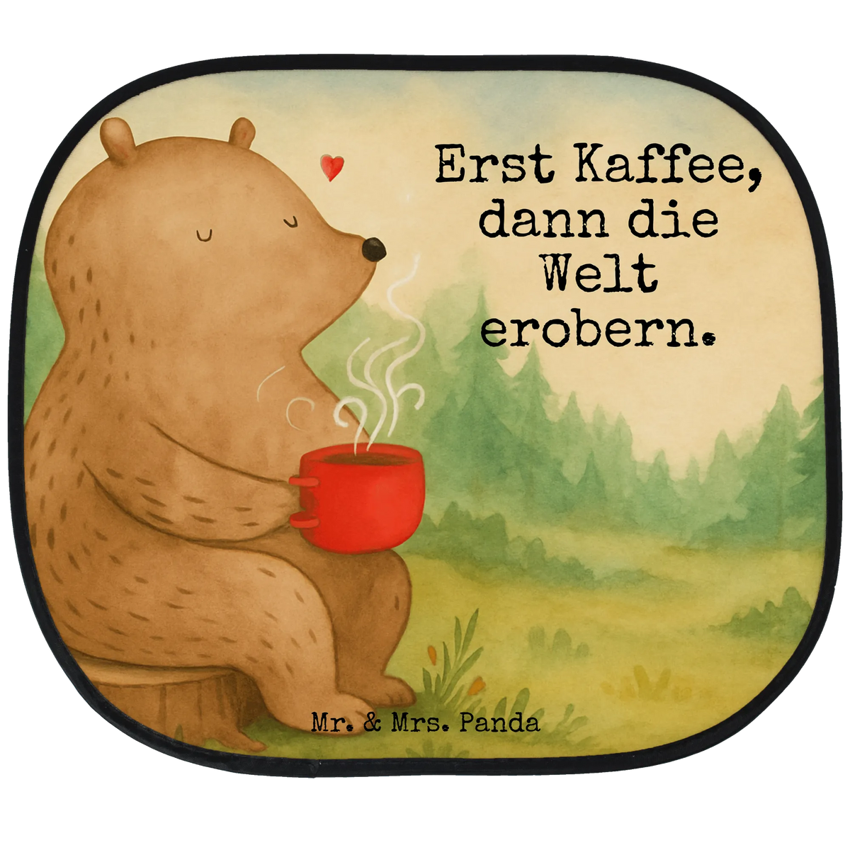 Car sun shade bear Coffee Design teddy bear, cuddly toy, conquer the world, bears, morning routine, save the world, good morning