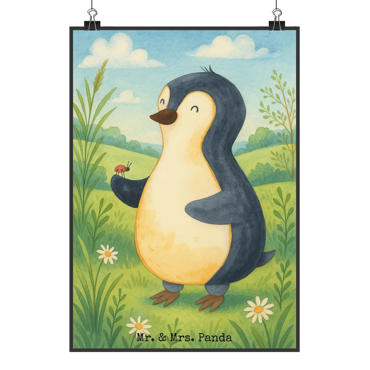Poster Pinguin Marienkäfer Design kunstposter, Plakat, Design Poster, Kunstdruck, wanddeko, kunstdruck poster, Deko Bild, Wandbild, Bild, Wanddeko Bild, Wandschmuck, Deko Poster, drucke, Mr. & Mrs. Panda Poster, Designposter, typografie poster, Panda Poster, wanddruck, grafikposter, Wanddekoration, Posterdruck, wandkunst, Pinguin, Liebe, Freude, Pinguine, Lebensfreude, Wunder, Marienkäfer, Glück