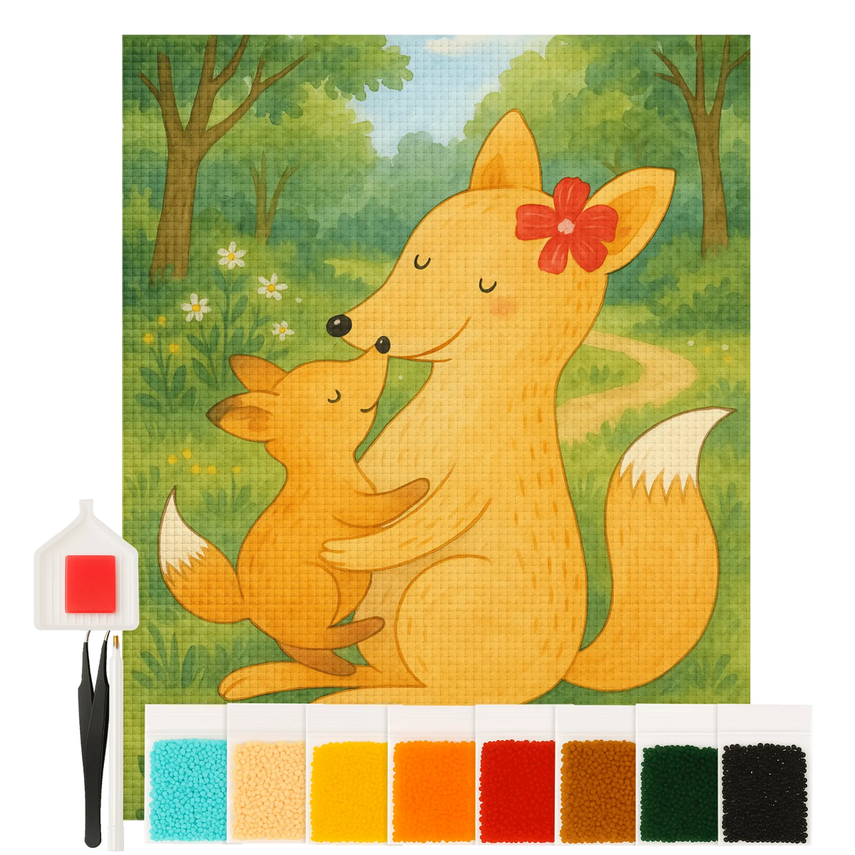 Diamond Painting Fuchs Mama Design Kristallbild, strassbilder, diamant malset, diamant bastelset, Bild mit Diamanten, mosaik set, diy diamond painting, malen mit diamanten, Diamant Basteln, 5d diamond painting, diamant gemälde, diamant malerei set, diamantbild, diamant stickerei set, diamant steine bilder, diamant painting, diamant painting set, funkelbilder, diamond painting kit, strass malerei, steinchenbilder, diamant painting bilder, diamond painting set, diamant bilder, diamond art, diamant painting kit, diamant stickerei, 5d diamant painting, Diamant Malen nach Zahlen, diamant mosaik, Diamond Painting, diamant malerei, glitzerbild, diamant kunst, Diamant Malen, mosaik bilder, diamond painting komplettset, diamond painting bilder, mosaik malerei, Muttertag, Vatertag, Mama, Papa, Oma, Opa, Familie, Schwester, Bruder, Lieblingstochter, Beste Tochter, Geschenk, Tochter, Mutter