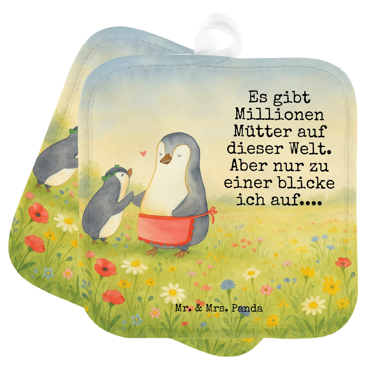 2er Set Topflappen  Pinguin mit Kind Design Topflappen Set, Topflappenset, topfhalter, Topfuntersetzer, Topflappen im Doppelpack, Topflappen, Doppel Topflappen, 2er Set Topflappen, Topflappen 2er Set, Kochlappen, Zwei Topflappen, Ofenlappen, Muttertag, Vatertag, Mama, Papa, Oma, Opa, Familie, Schwester, Bruder, Geburststag, Geschenk, Mutti, Mami, Mutter