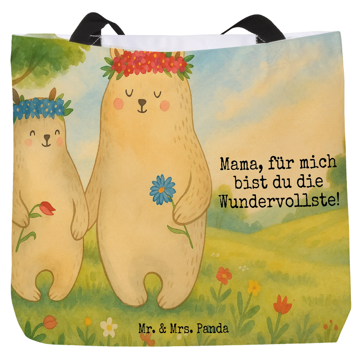 Shopper Bears with flower crown Design Father's Day, Mother's Day, gift mommy. mother's day, world best mommy, best mommy, favorite mommy, role model, child, bears, favorite person, daughters, children, daughter