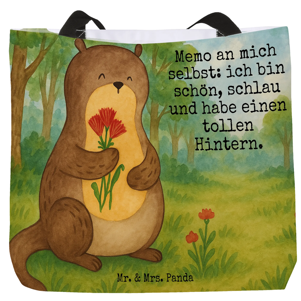 Shopper Otter Blumenstrauß Design studententasche, Freizeittasche, Pandatasche, Tragetasche, Stofftasche, Reisetasche, Tasche, Tote Bag, Statement-Tasche, City-Shopper, Strandtasche, Alltagstasche, XXL Tasche, Stoffbeutel, Einkaufstasche, Urlaubstasche, Henkeltasche, Büchertasche, Shopper Tasche, Beutel, Tragebeutel, XL Tasche, Schultasche, Unitasche, Laptoptasche, Schulbeutel, Otter, Fischotter, Seeotter, Otter Seeotter See Otter