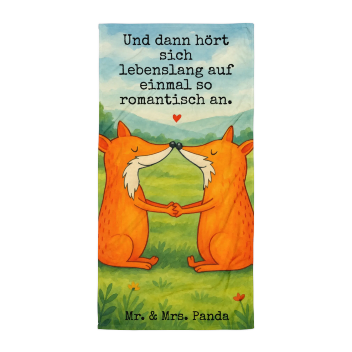 XL Badehandtuch Füchse Liebe Design