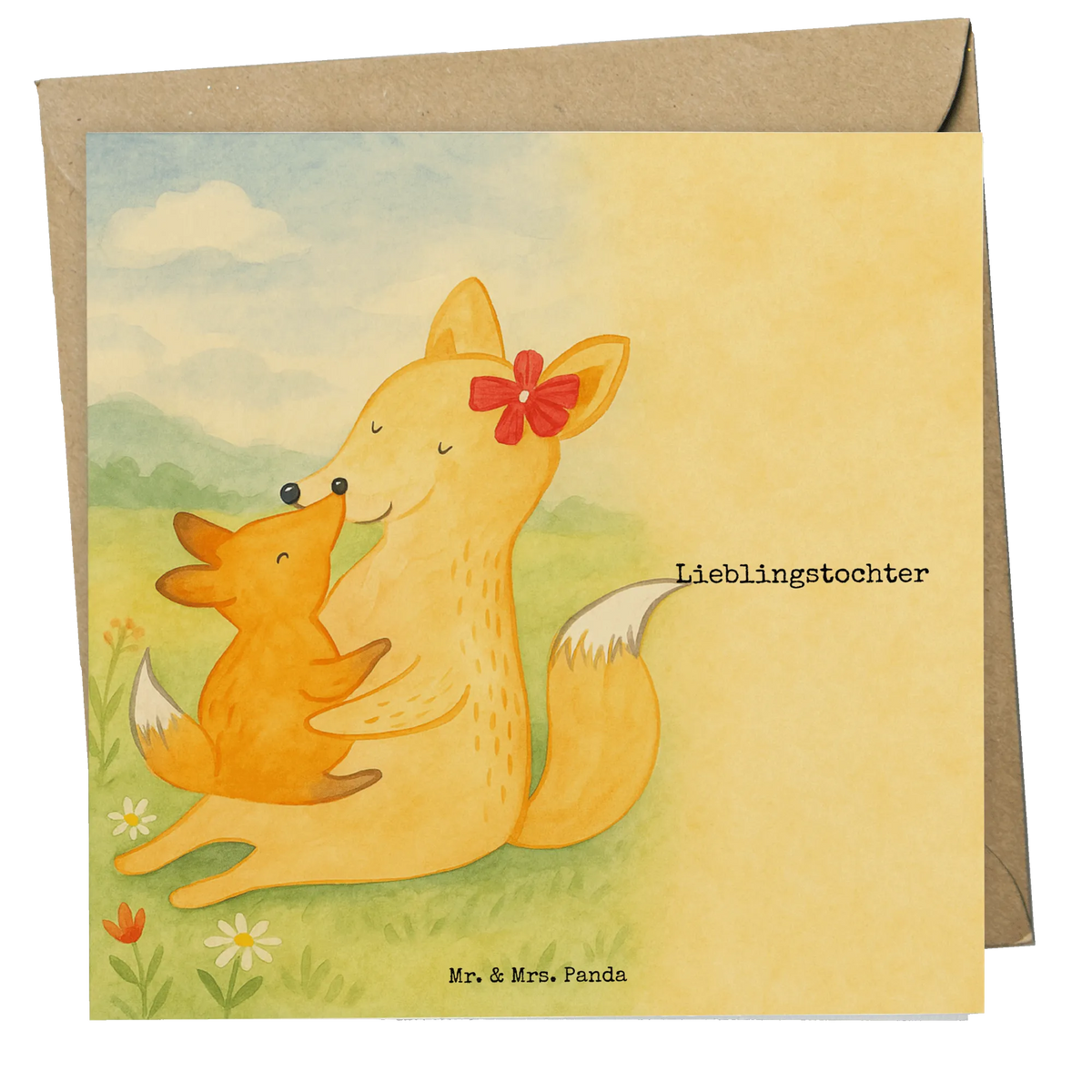 Deluxe Karte Fuchs Mama Design anlasskarte, Glückwunschkarte, doppelkarte, Grußkarte, faltkarte, Klappkarte, Muttertag, Vatertag, Mama, Papa, Oma, Opa, Familie, Schwester, Bruder, Lieblingstochter, Mutter, Beste Tochter, Geschenk, Tochter