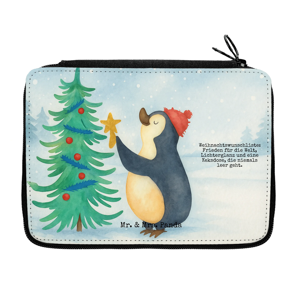 Federmappe Pinguin Weihnachtsbaum Design Buntstiftetui, Mäppchen, Schuletui, Stiftemappe, Schüleretui, Etui für Stifte, Buntstiftmäppchen, Schulmäppchen, reiseetui, Schlampermäppchen, Federmäppchen, Schlamper, Etui, Stifteetui, Bleistiftetui, Farbstiftetui, schulmäppchen set, Federtasche, Federpenal, Malmappe, Federmappe, Schreibmappe, Stiftebeutel, Schreibetui, Stiftetasche, Stifte Etui, Kinder Federmappe, Zeichenetui, Federmappe Set, Bleistift Etui, Weihnachten, Winter, Weihnachtsdeko, Nikolaus, Advent, Heiligabend, Wintermotiv, Pinguin
