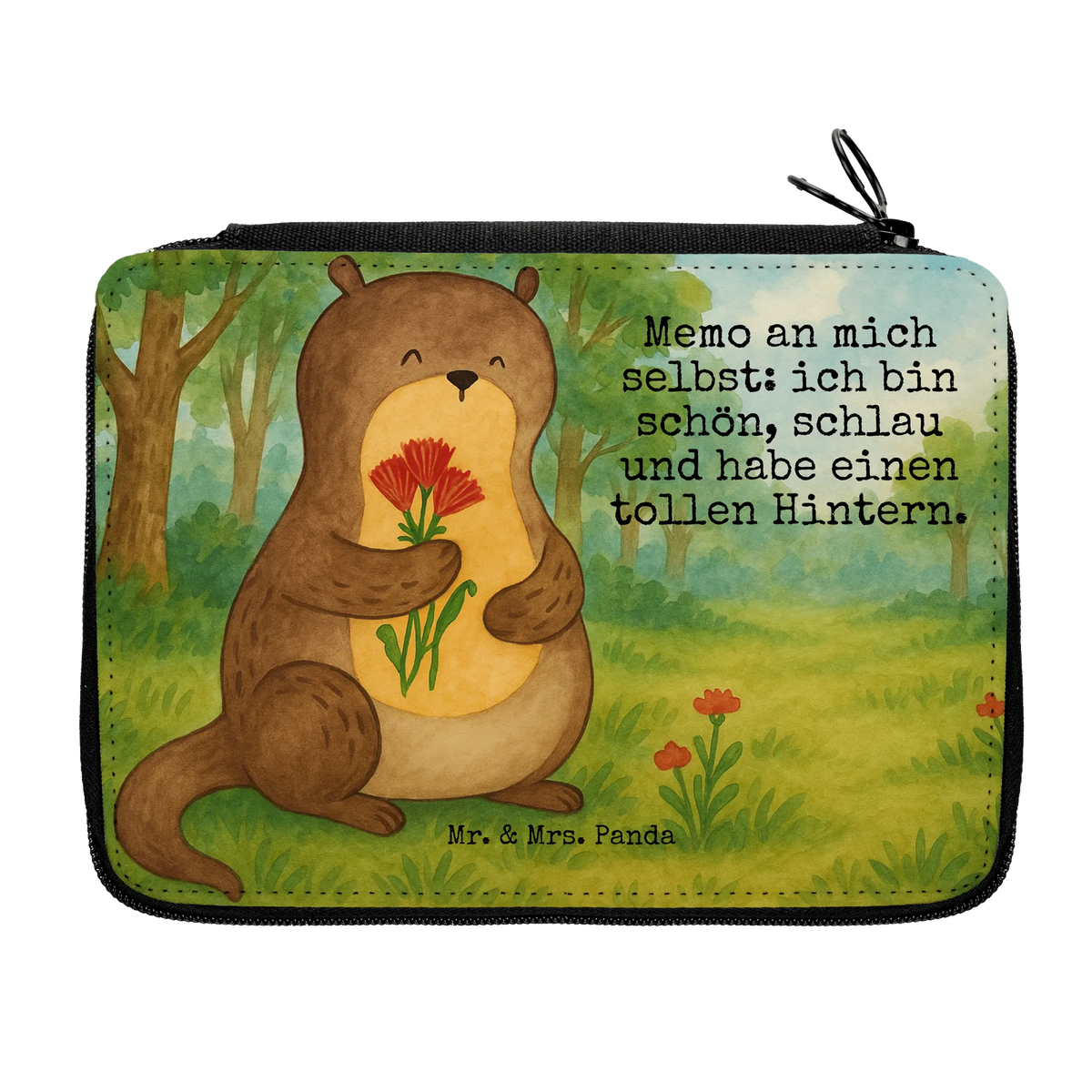 Federmappe Otter Blumenstrauß Design Bleistift Etui, Stifteetui, Stiftebeutel, Kinder Federmappe, Etui für Stifte, Schreibetui, Etui, Buntstiftetui, Federpenal, Farbstiftetui, Federmappe Set, Schulmäppchen, Bleistiftetui, schulmäppchen set, Stiftetasche, Schüleretui, Schlampermäppchen, Buntstiftmäppchen, Federmäppchen, Federmappe, reiseetui, Zeichenetui, Schreibmappe, Mäppchen, Stifte Etui, Stiftemappe, Malmappe, Schuletui, Federtasche, Schlamper, Otter, Fischotter, Seeotter, Otter Seeotter See Otter