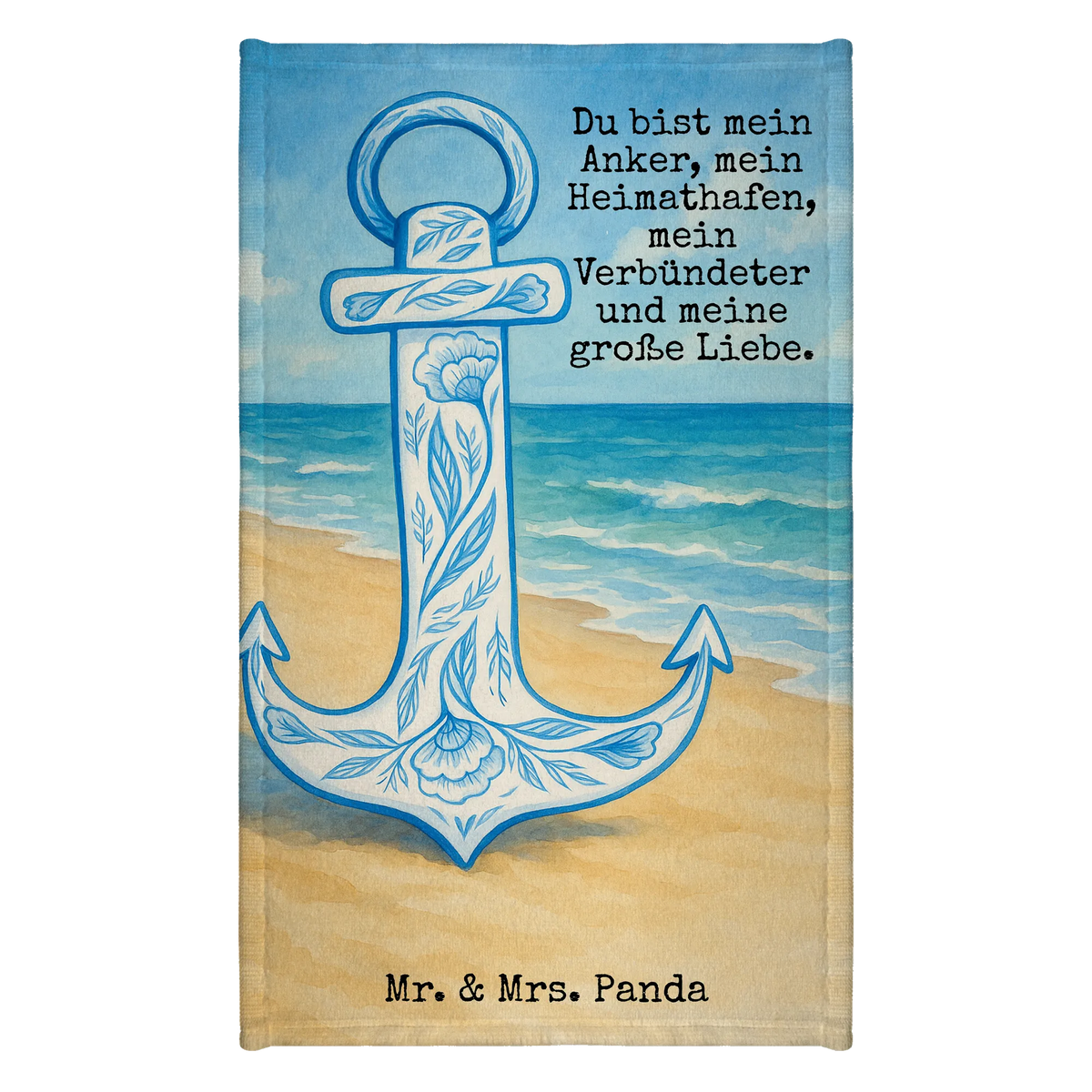 Gästehandtuch Anker Blau Design