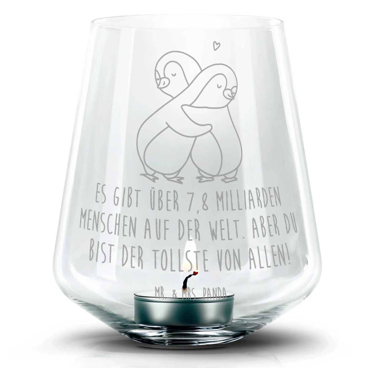 Engraved Wind Light penguins Cuddle