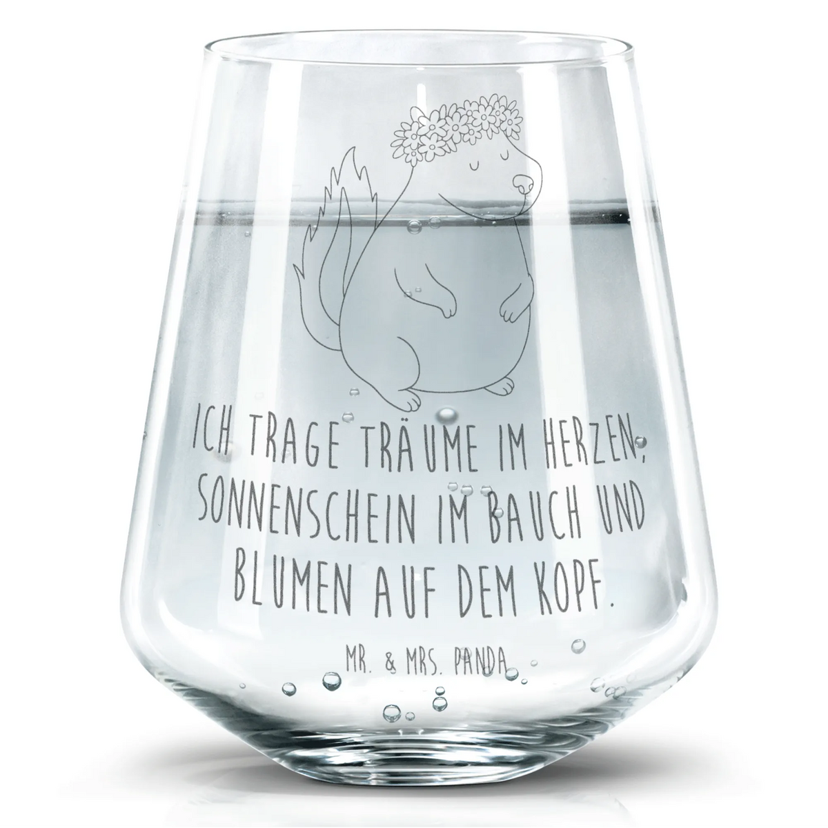 Trinkglas Stinktier Mädchen Glas, Geschenkglas, Designglas, getränkebecher, Tumbler Glas, Allzweckglas, Limonadenglas, Trinkglas, Trinkgefäß, Dekoglas, Glasbecher, Becherglas, Wasserbecher, Saftglas, Panda Glas, Wasserglas, Stinktier, Skunk, Raubtier, Stinki, Namaste, Stinker, Wildtier, Yoga