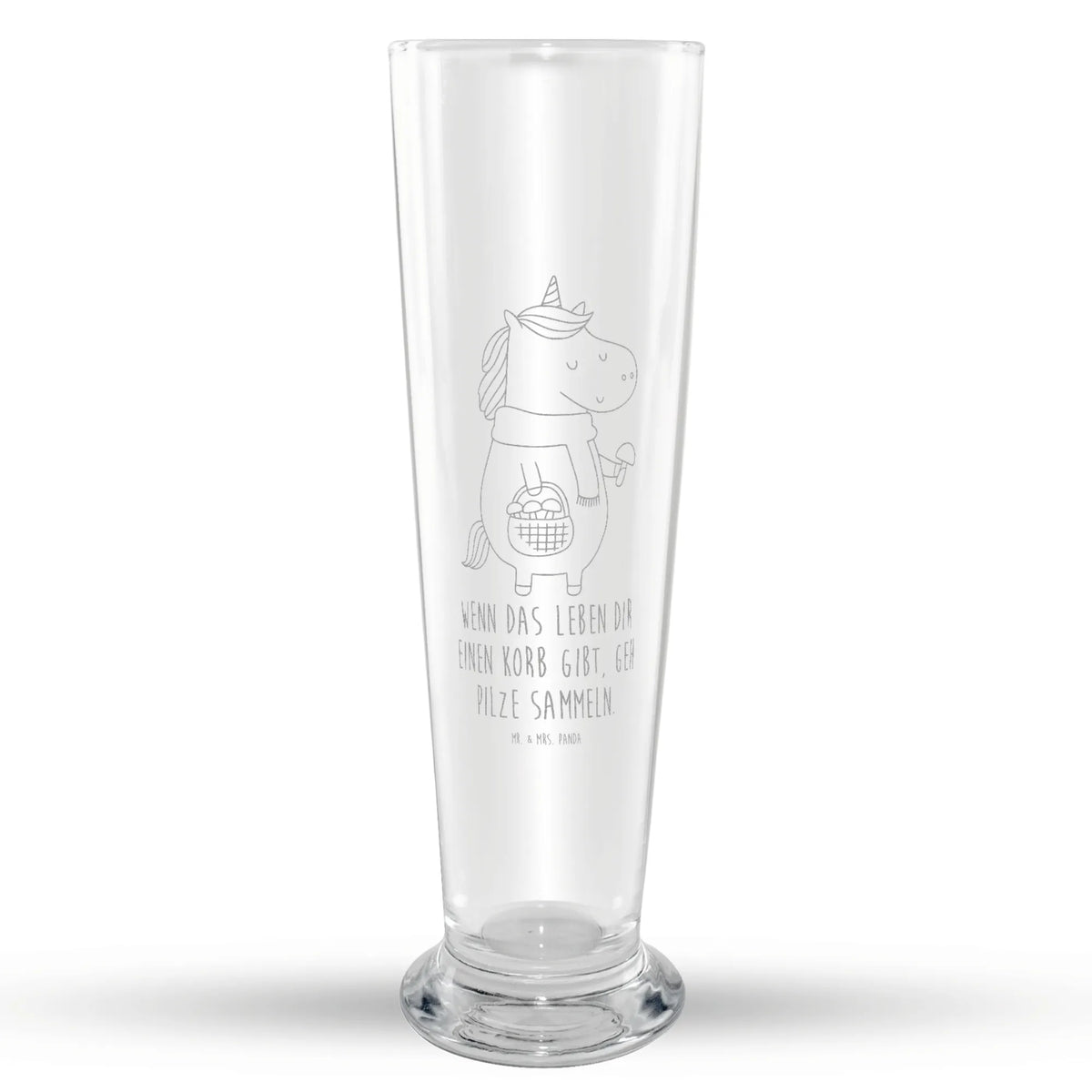 Weizenglas Einhorn Pilz Weizenbier Glas, Weizen Glas, Bierglas, Bier Glas, Weißbierglas, Mr & Mrs Panda Weizenglas, Unicorn, Einhorn, Einhörner, Einhorn Deko, Pilze, Spruch, Pilzsammler, Liebeskummer, Motivation