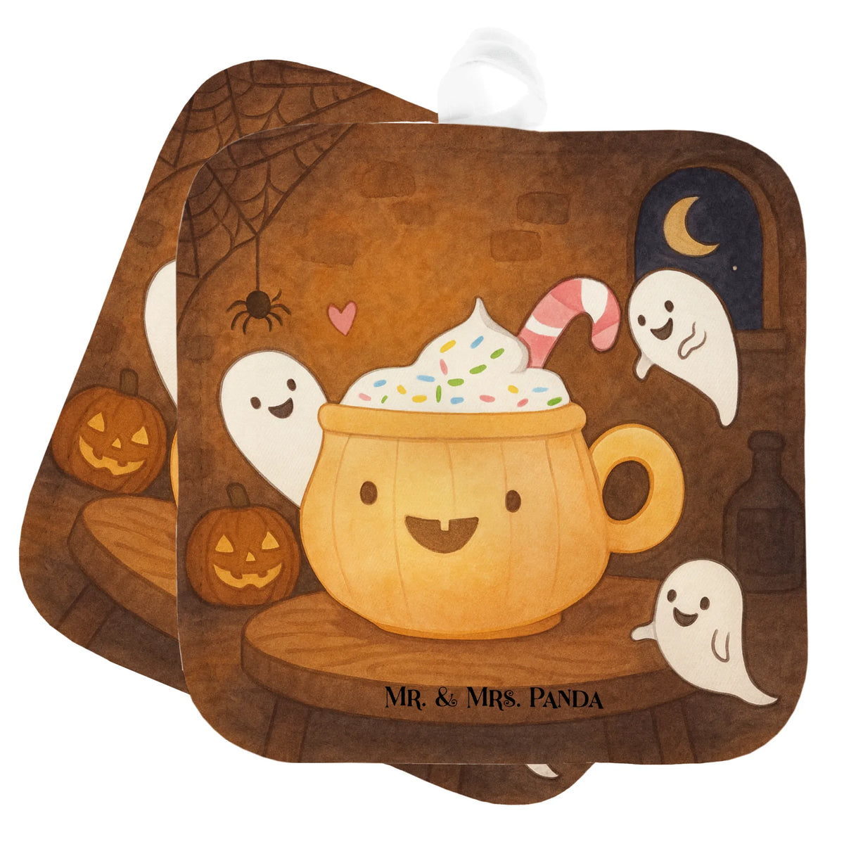 2er Set Topflappen Kaffee Gespenst Design Topflappen im Doppelpack, Zwei Topflappen, Kochlappen, topfhalter, Doppel Topflappen, Topflappen 2er Set, Ofenlappen, Topfuntersetzer, Topflappen Set, Topflappenset, 2er Set Topflappen, Topflappen, Geschenke, Schenken, Deko, Dekoration, Halloween, Martinssingen, Trick Or Treat, Gespenst, Pumpkin Spiced Latte, Halloween Deko, Kaffee, Süßes Sonst Gibt's Saures