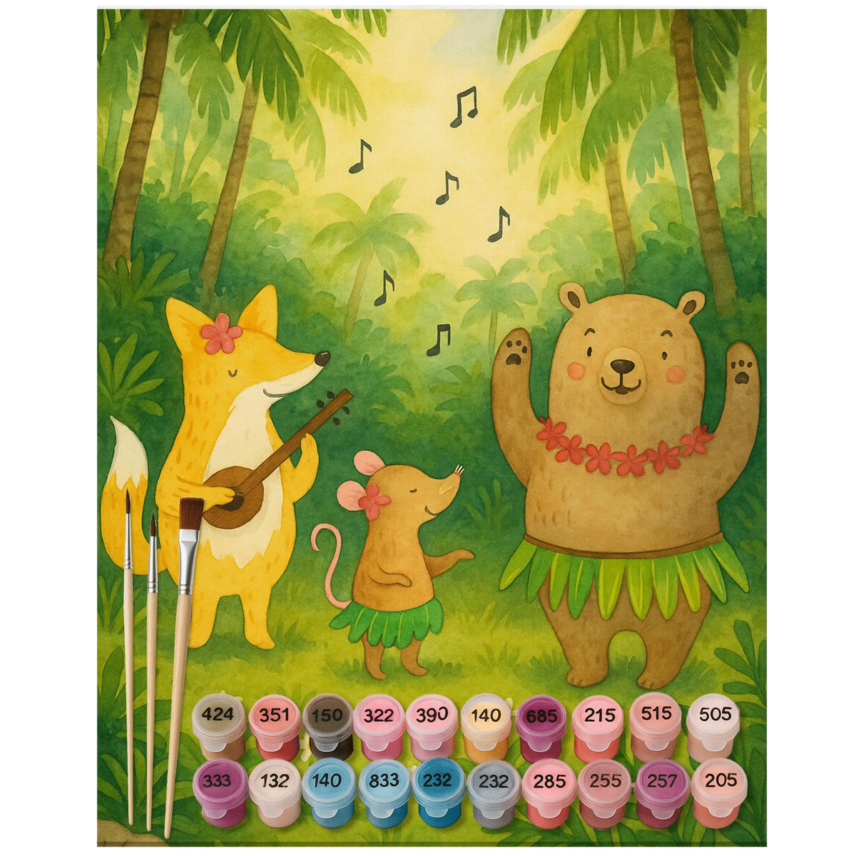 Malen nach Zahlen Waldtiere Aloha Design malen nach zahlen set, malerei nach zahlen, leinwand malset, Acryl Malen nach Zahlen, Zahlenbild, leinwand malerei, malen mit zahlen, Malen nach Zahlen Bild, Malen nach Zahlen Leinwand, acryl malset, Malen nach Zahlen, malset, DIY Malen nach Zahlen, diy set, kreativ set, acrylmalerei set, Lustige Sprüche, Tiere, Tiermotive, Gute Laune, Leben, Waldtiere, Wald, Lachen, Bär, Aloha, Musik, Hase, Tanzen, Igel
