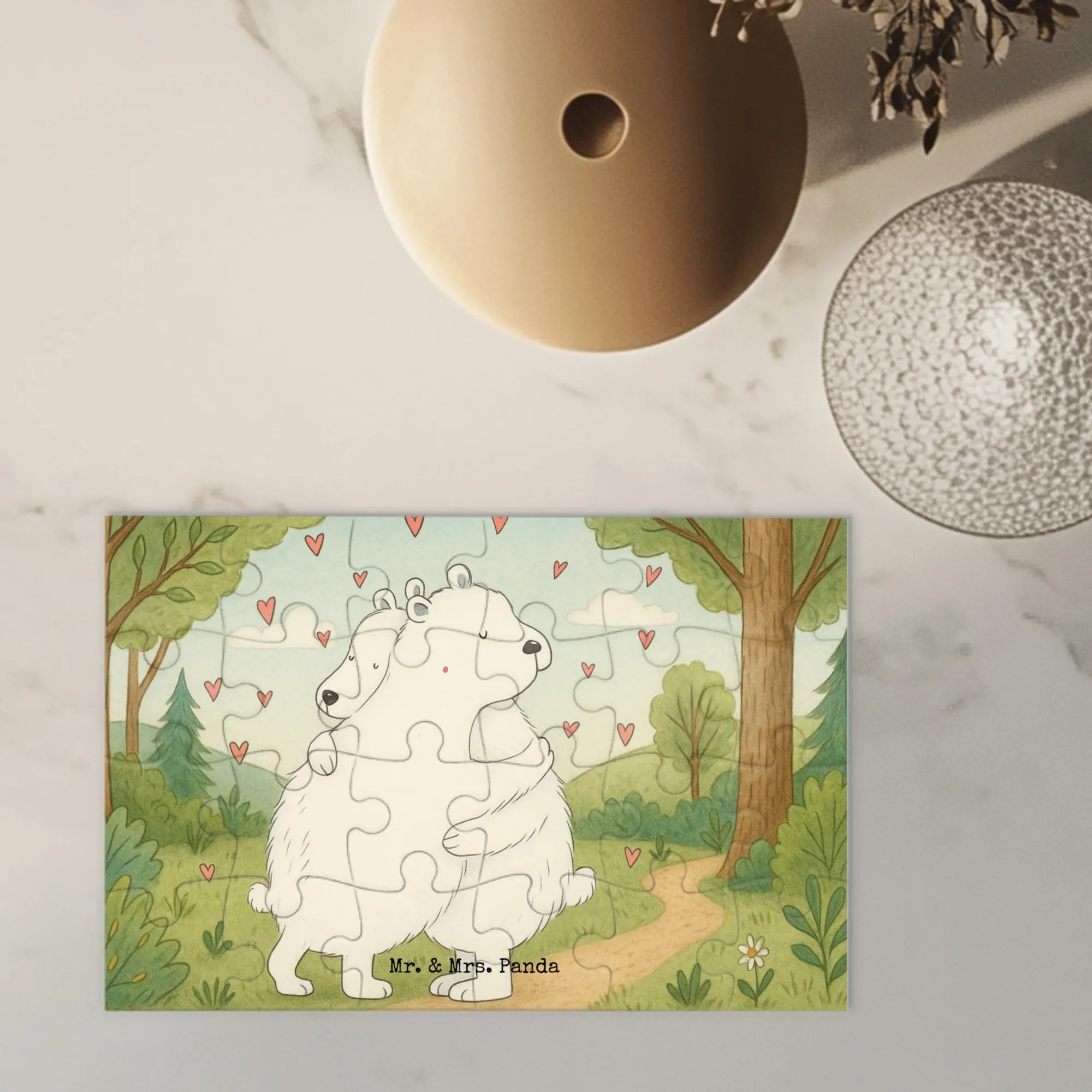 Puzzle Icebear Embrace Design special gifts, card, good mood, funny sayings, animal lover, hand drawn, cute animal motives, cute, small animals, gift ideas, gifts