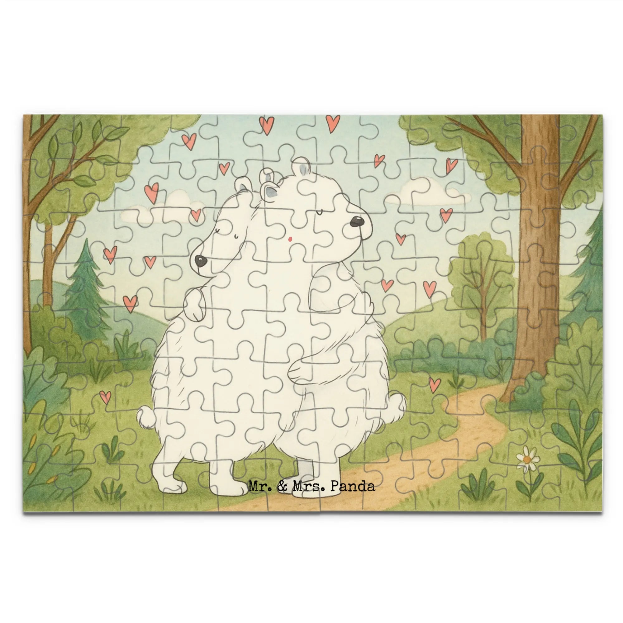 Puzzle Icebear Embrace Design special gifts, card, good mood, funny sayings, animal lover, hand drawn, cute animal motives, cute, small animals, gift ideas, gifts