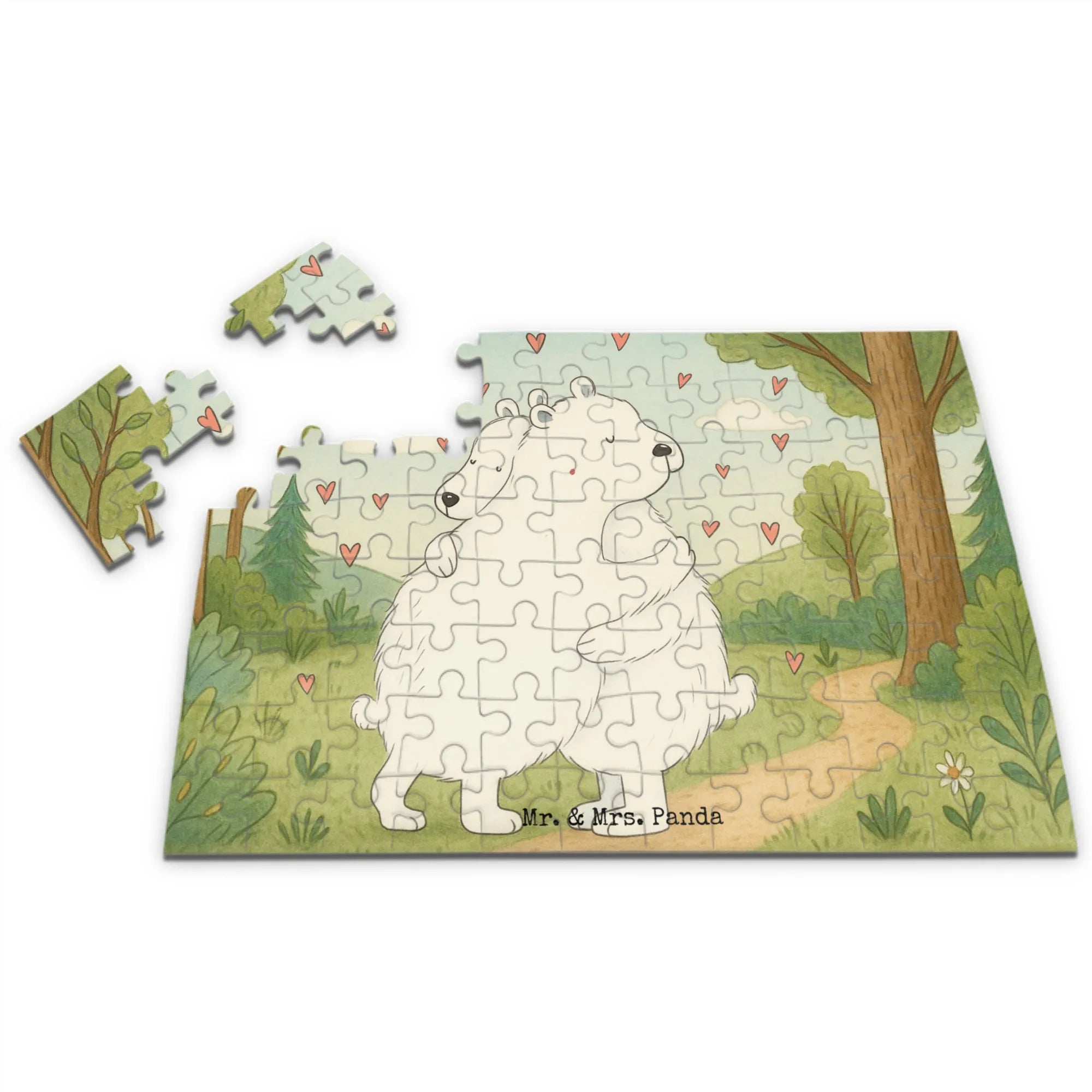 Puzzle Icebear Embrace Design special gifts, card, good mood, funny sayings, animal lover, hand drawn, cute animal motives, cute, small animals, gift ideas, gifts