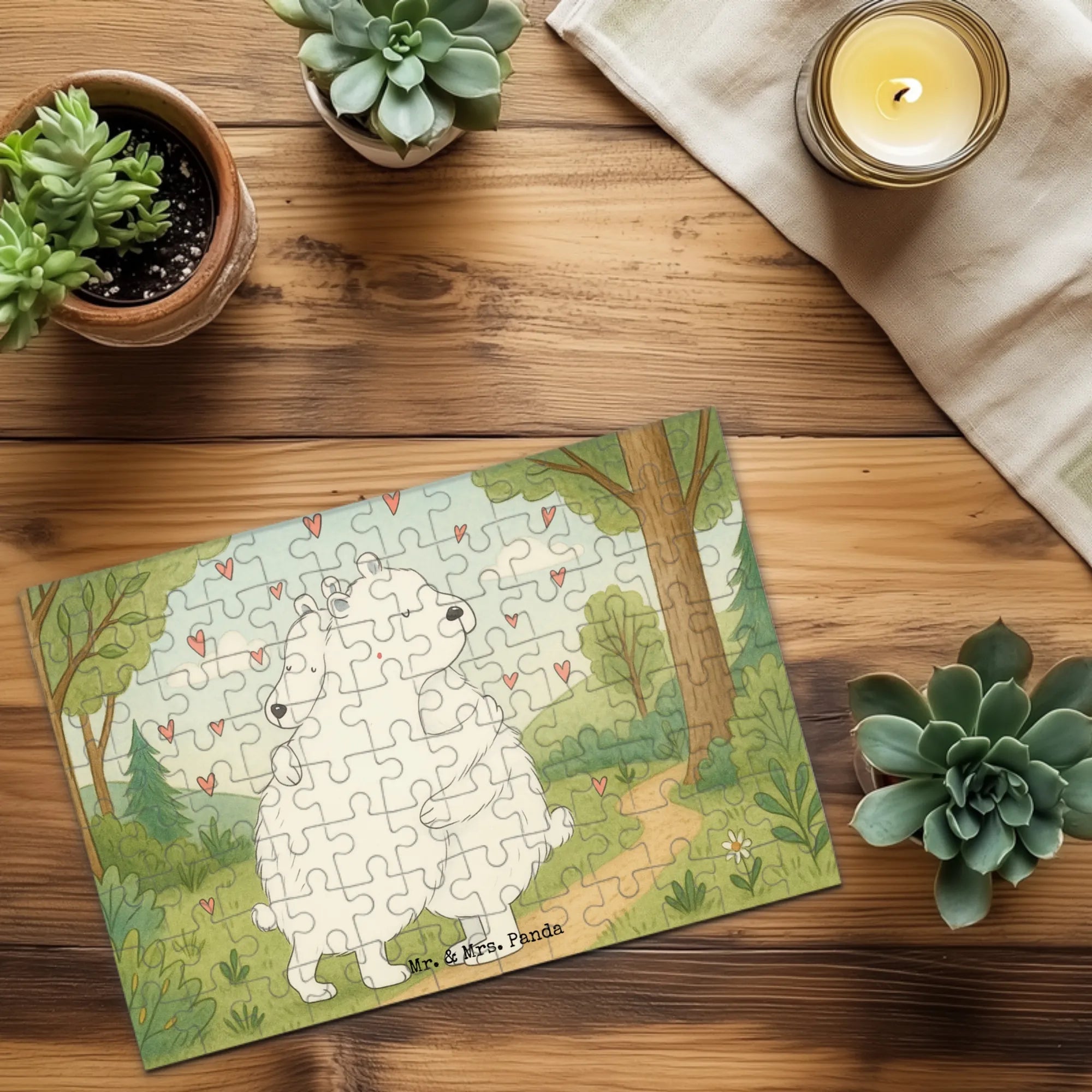 Puzzle Icebear Embrace Design special gifts, card, good mood, funny sayings, animal lover, hand drawn, cute animal motives, cute, small animals, gift ideas, gifts