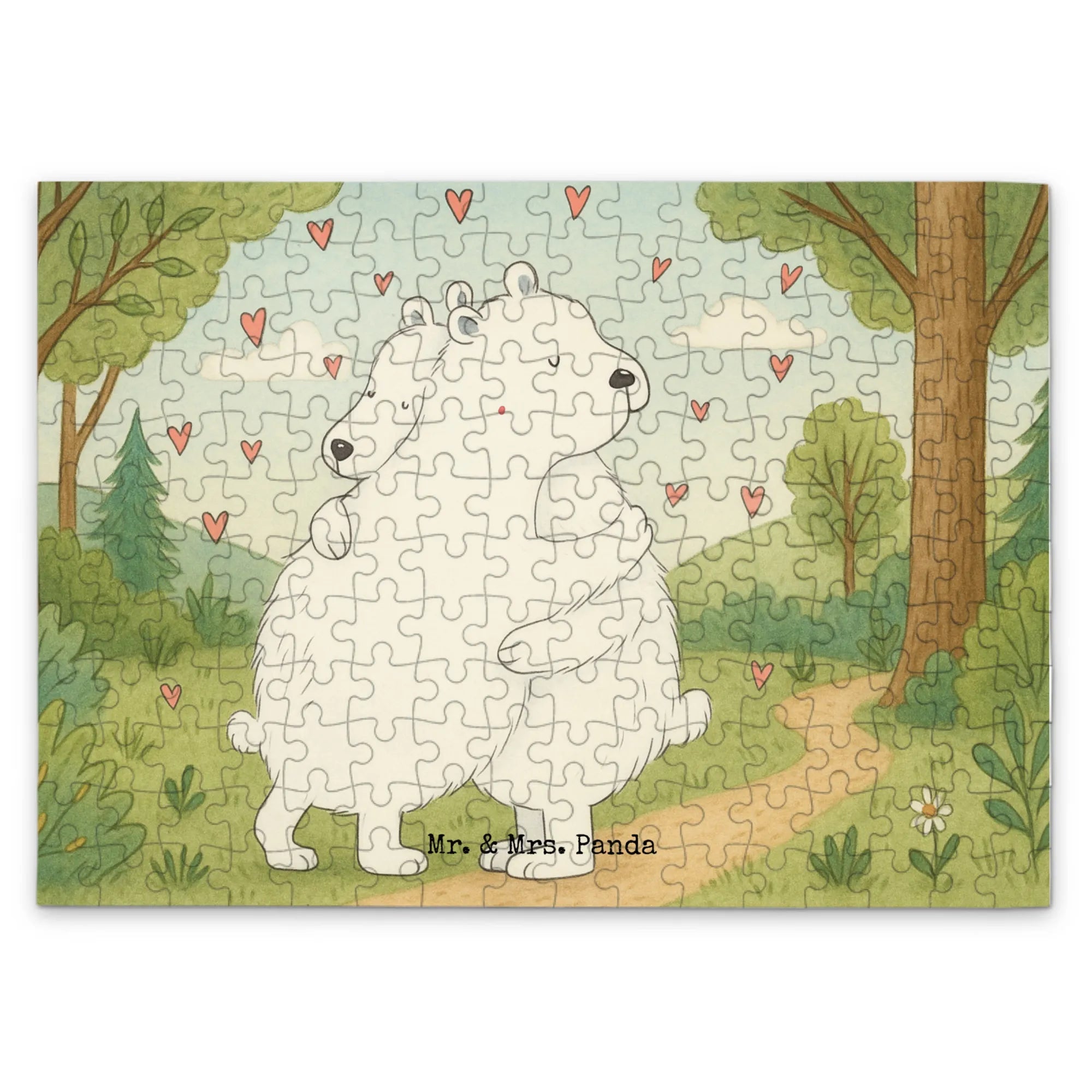 Puzzle Icebear Embrace Design special gifts, card, good mood, funny sayings, animal lover, hand drawn, cute animal motives, cute, small animals, gift ideas, gifts