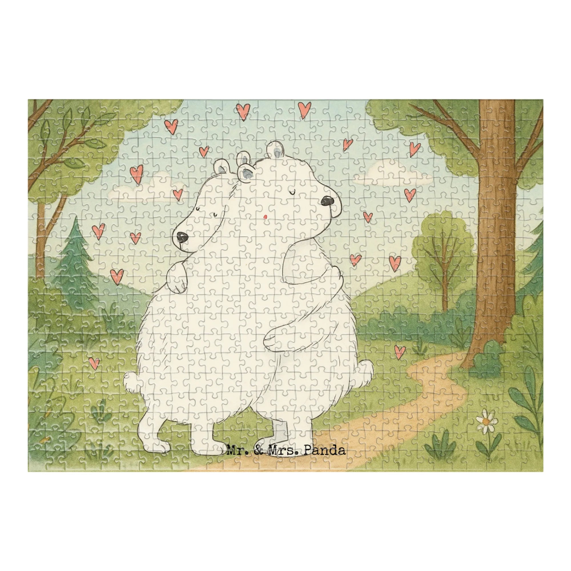 Puzzle Icebear Embrace Design special gifts, card, good mood, funny sayings, animal lover, hand drawn, cute animal motives, cute, small animals, gift ideas, gifts