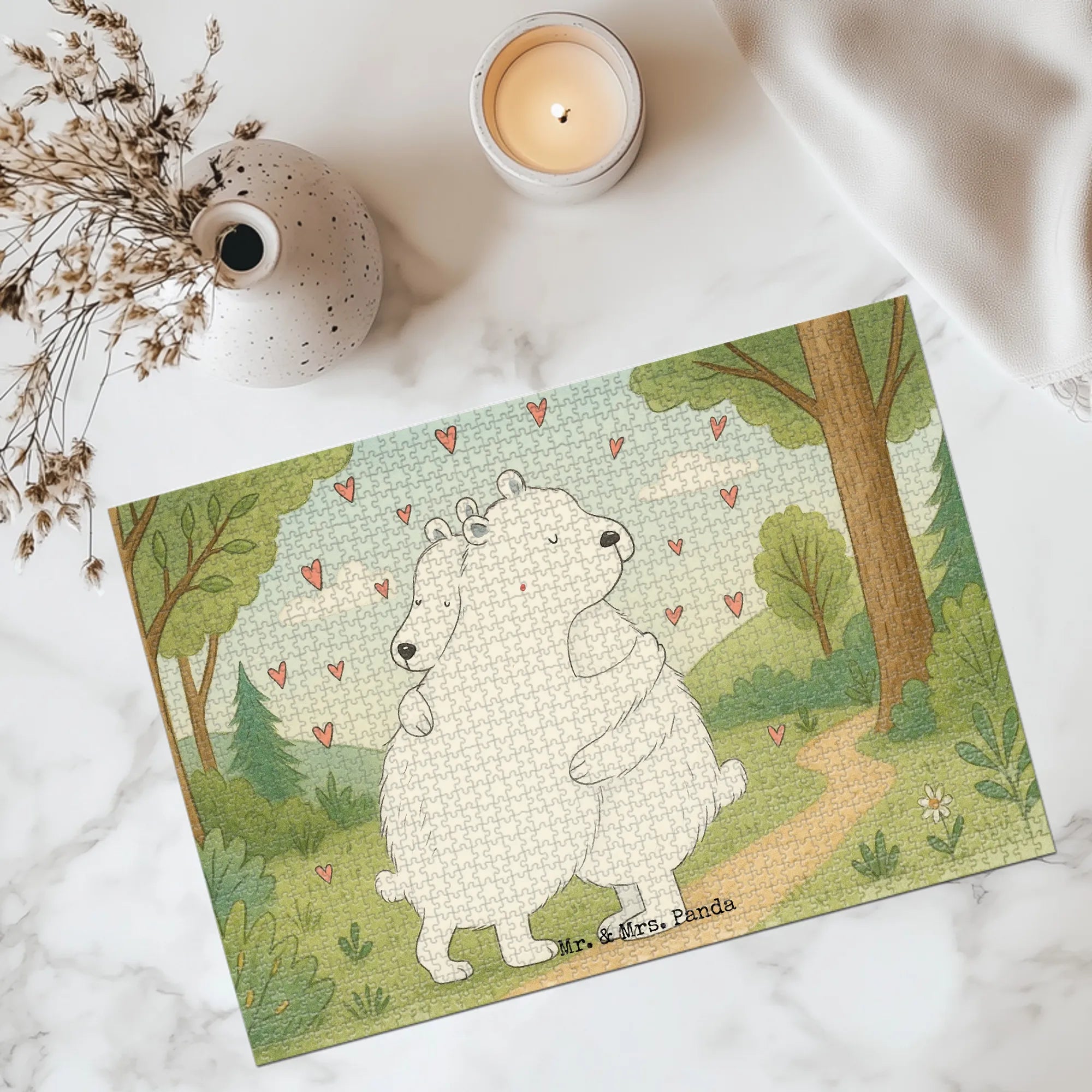 Puzzle Icebear Embrace Design special gifts, card, good mood, funny sayings, animal lover, hand drawn, cute animal motives, cute, small animals, gift ideas, gifts