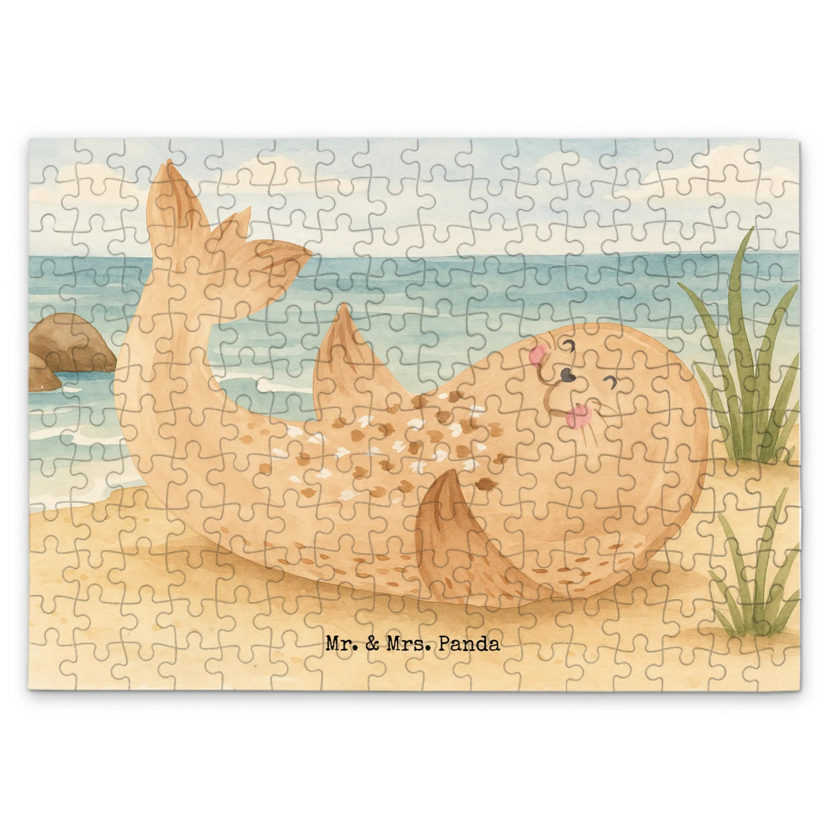 Puzzle Robbe Liegen Design 2000 Teile Puzzle, Geduldspiel, 500 Teile Puzzle, 1000 Teile Puzzle, 300 Teile Puzzle, Puzzlespiel, Puzzle, 1500 Teile Puzzle, Legespiel, Gute Laune, Lustige Sprüche, Tiere, Tiermotive, Ostsee, Meerestier, Freude, Nordsee, Strand, Robbe, Robben, Lachen, Seehund