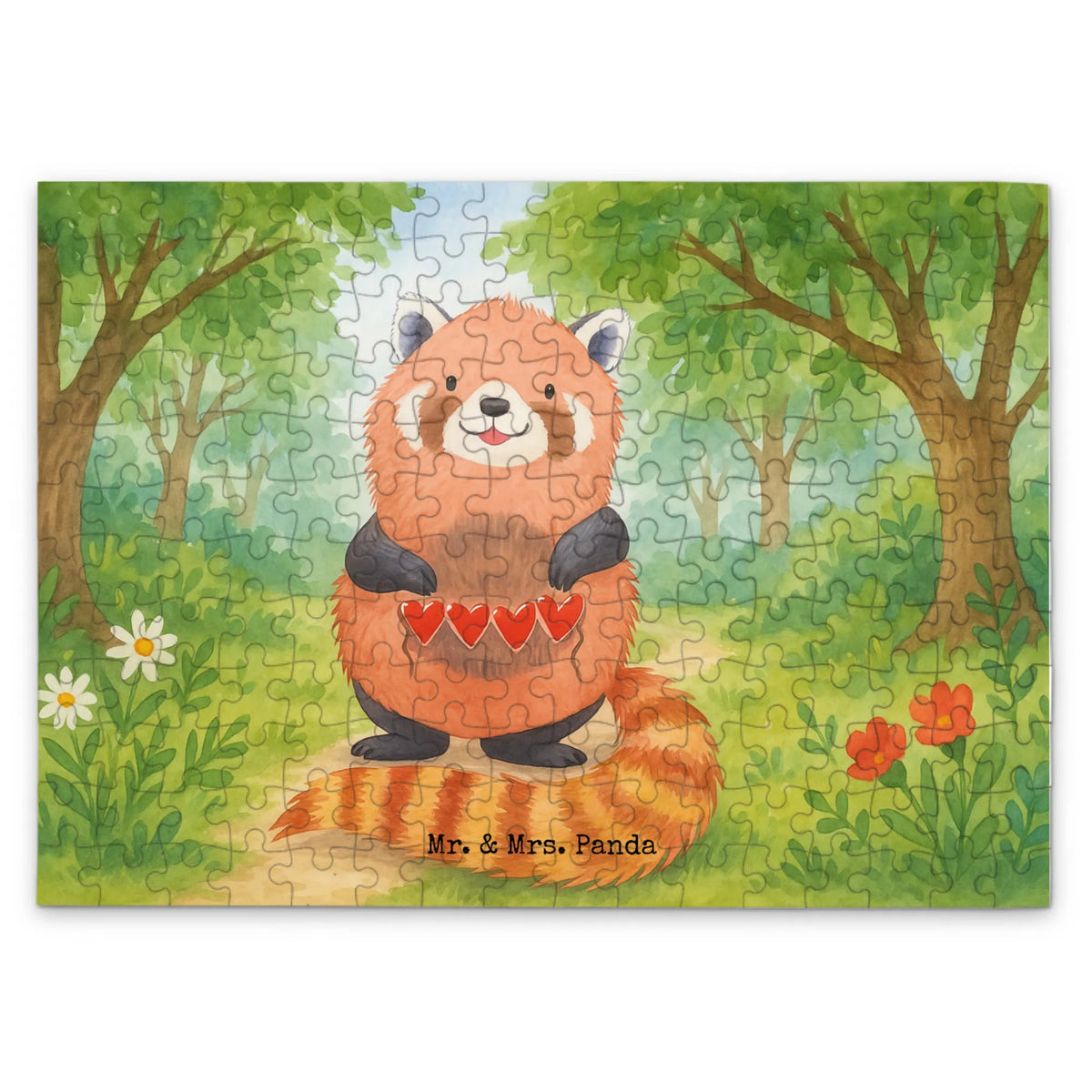 Puzzle Roter Panda Design Puzzlespiel, 2000 Teile Puzzle, 1500 Teile Puzzle, Puzzle, 300 Teile Puzzle, 1000 Teile Puzzle, Legespiel, 500 Teile Puzzle, Geduldspiel, Gute Laune, Tiere, Lustige Sprüche, Tiermotive, Liebling, Rot, Herz, Panda, Liebe, Lieblingsmensch
