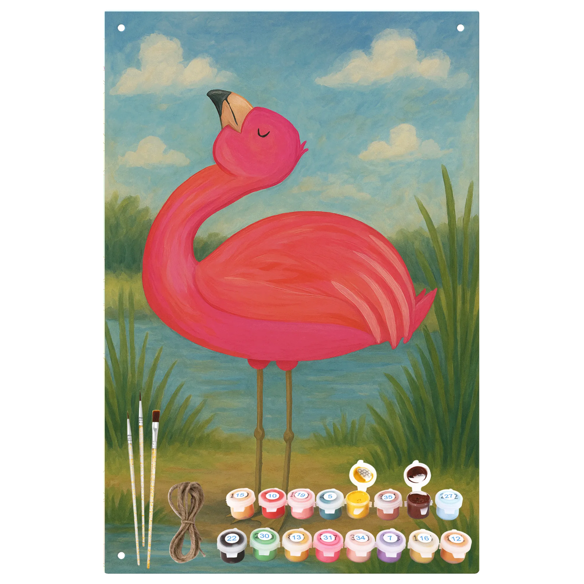 Paint by Numbers Metal Sign flamingo Proud Design Flamingo, pink, pink bird, bird of paradise, red, flamingo decoration, gift pink, gifts, gift idea, children, adults, girls, flamingo fans, summer, vacation, sea, unusual gifts in pink, pink gifts, girls gifts, small gifts, Caribbean feeling, funny sayings, proud, best friend, daughter, joy, self-acceptance, sister, self-love, friend, mom