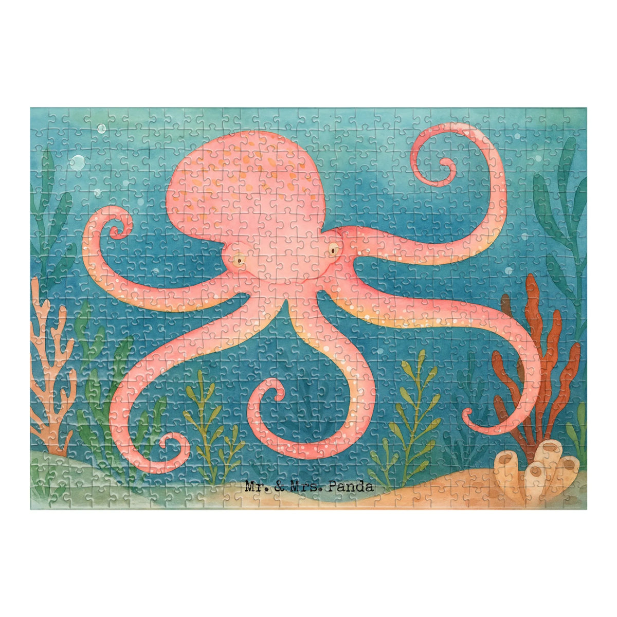 Puzzle Tintenfisch Design Legespiel, Geduldspiel, 500 Teile Puzzle, Puzzlespiel, 1000 Teile Puzzle, 2000 Teile Puzzle, 1500 Teile Puzzle, 300 Teile Puzzle, Puzzle, Gute Laune, Lustige Sprüche, Tiere, Tiermotive, Krake, Ozean, Tintenfisch, Wasser, Meer, Meerestier, Arme