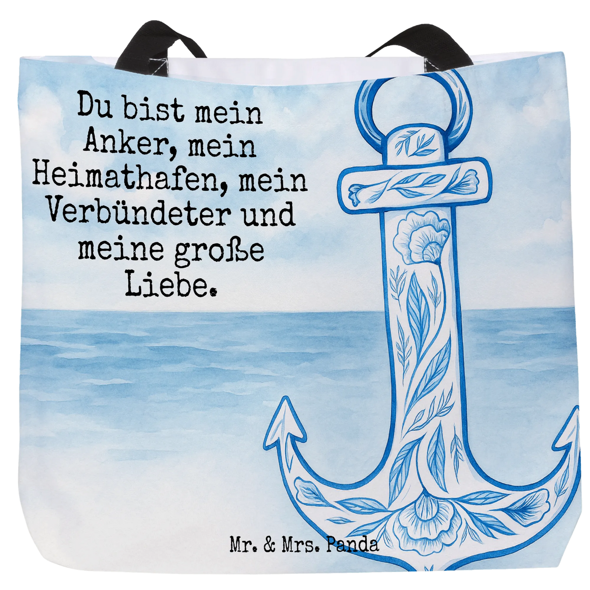 Shopper Anker Blau Design Tragebeutel, Pandatasche, Freizeittasche, Stoffbeutel, Schulbeutel, Alltagstasche, Einkaufstasche, studententasche, Schultasche, Unitasche, Büchertasche, Laptoptasche, Tasche, Strandtasche, Tragetasche, Urlaubstasche, XL Tasche, Tote Bag, Reisetasche, City-Shopper, Statement-Tasche, Beutel, Lustige Sprüche, Tiere, Tiermotive, Gute Laune