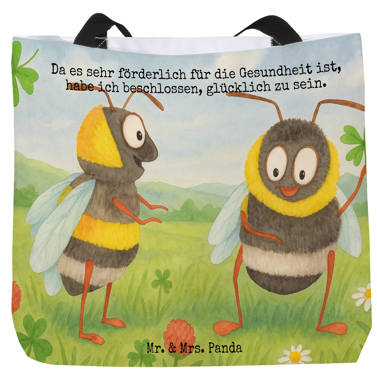 Shopper Hummeln Kleeblatt Design Büchertasche, Tote Bag, Stofftasche, Statement-Tasche, Urlaubstasche, Pandatasche, XXL Tasche, Laptoptasche, Beutel, Freizeittasche, Strandtasche, Schultasche, Schulbeutel, City-Shopper, Reisetasche, studententasche, Einkaufstasche, XL Tasche, Tasche, Tragetasche, Alltagstasche, Stoffbeutel, Tragebeutel, Shopper Tasche, Unitasche, Henkeltasche, Lustige Sprüche, Tiere, Tiermotive, Gute Laune, Spruch Positiv, Spruch schön, Hummel, Biene Deko, glücklich sein, Spruch Fröhlich, glücklich Werden, Biene