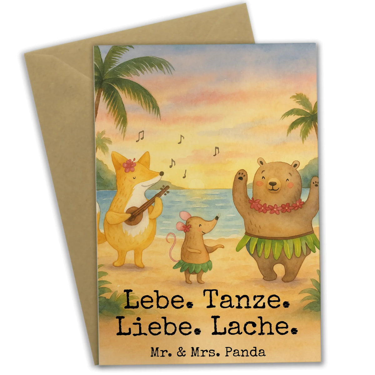 Grußkarte Waldtiere Aloha Design Glückwunschkarte, spruchkarte, Motivkarte, Grußkarten, abiturkarte, weihnachtskarten, vatertagskarte, Grußkarte, neujahrskarte, firmungskarte, Beileidskarte, einladungskarten, dankeskarten, valentinstagskarte, osterkarte, osterkarten, babykarte, hochzeitskarten, kommunionskarte, jubiläumskarte, genesungskarte, Klappkarte, glückwunschkarten, Lustige Sprüche, Tiere, Tiermotive, Gute Laune, Aloha, Tanzen, Bär, Wald, Leben, Lachen, Waldtiere, Igel, Musik, Hase