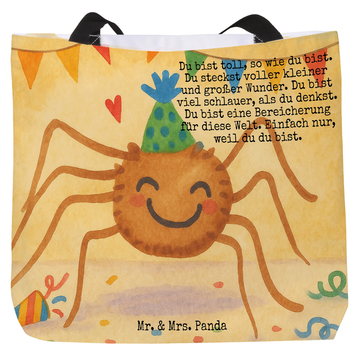 Shopper Spinne Agathe Party Design Reisetasche, Pandatasche, Laptoptasche, Unitasche, studententasche, Stoffbeutel, Einkaufstasche, Alltagstasche, Tragetasche, City-Shopper, Statement-Tasche, Tote Bag, XL Tasche, Beutel, Urlaubstasche, Strandtasche, Freizeittasche, Schultasche, Büchertasche, Tasche, Schulbeutel, Tragebeutel, Spinne Agathe, Spinne, Agathe, Videos, Merchandise, Glück, Motivation, Wunder, Selbstliebe