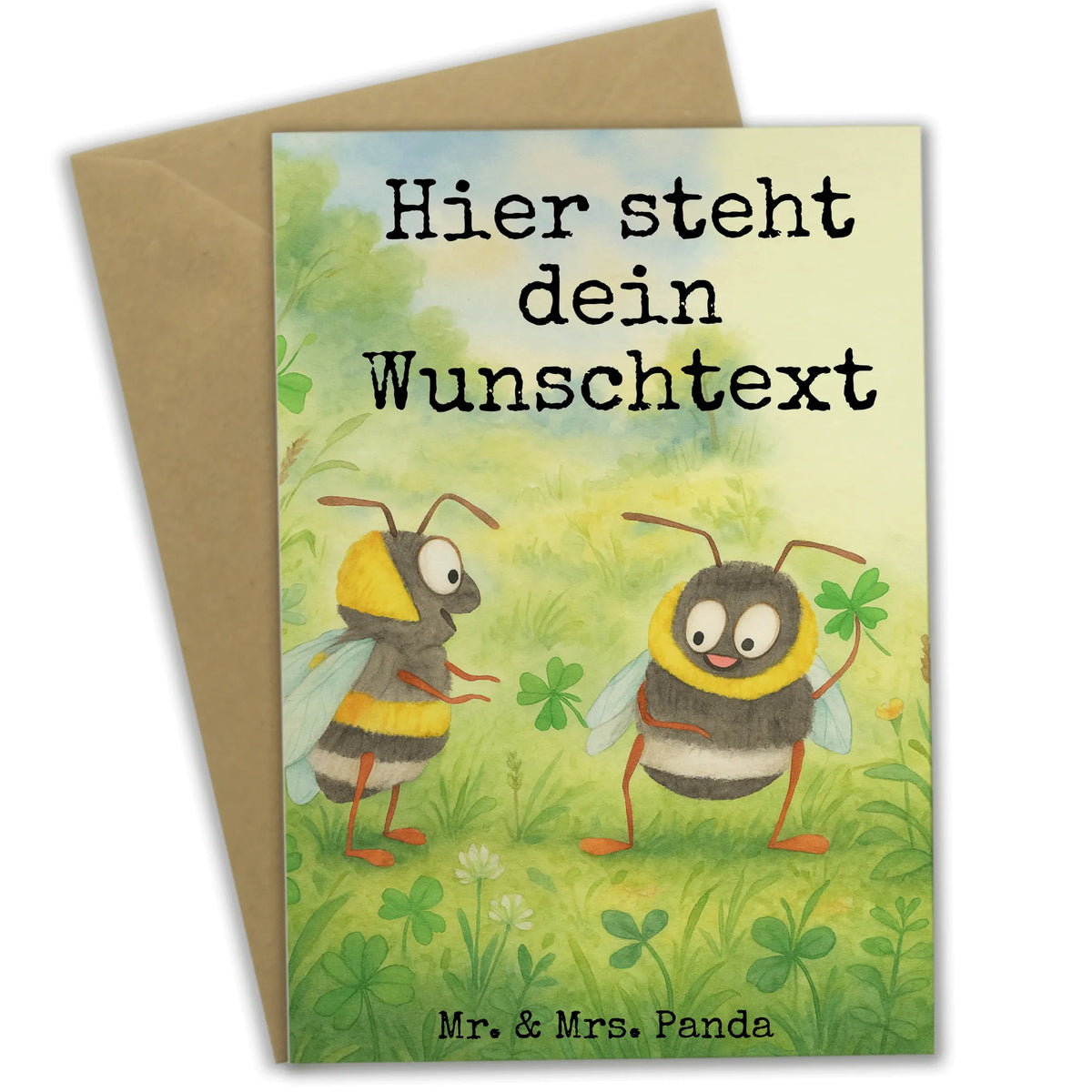 Personalisierte Grußkarte Hummeln Kleeblatt Design Grußkarte personalisierbar, individuelle grußkarte, Personalisierte Klappkarte, Personalisierte Karte, grußkarte personalisiert, Grußkarten Personalisiert, Personalisierte Grußkarte, Lustige Sprüche, Tiere, Tiermotive, Gute Laune, Hummel, Spruch Fröhlich, Spruch Positiv, Spruch schön, Biene, Biene Deko, glücklich Werden, glücklich sein