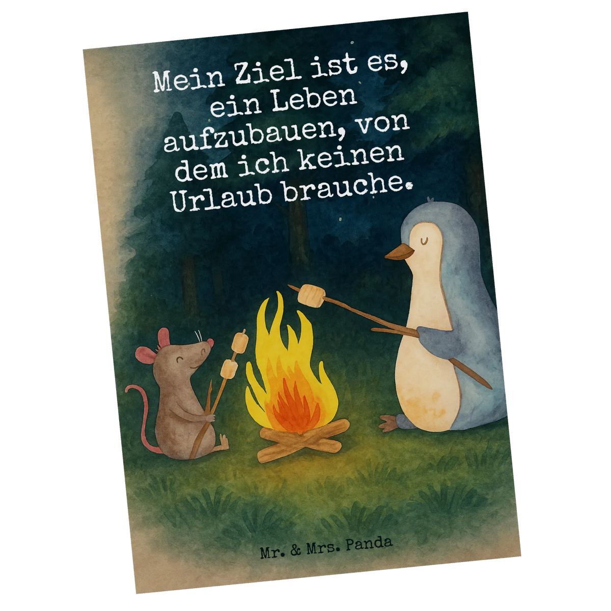 Pocztówka pingwin ognisko Design Designkarte, Fotokarte, Motivkarte, kunstkarte, Ansichtskarten, Ansichtskarte, Grußkarte, Postkarte, spruchkarte, bildkarte, einzelkarte, Kunstkarten, Postkarten, Pinguin, Arbeit, Feuer, Pinguine, Büro, Leben, Lebensmotivation, Job, Grillen, Marshmallows, Lagerfeuer, Maus, Büroalltag, Lebensspruch, Neustart, Motivation, Liebe