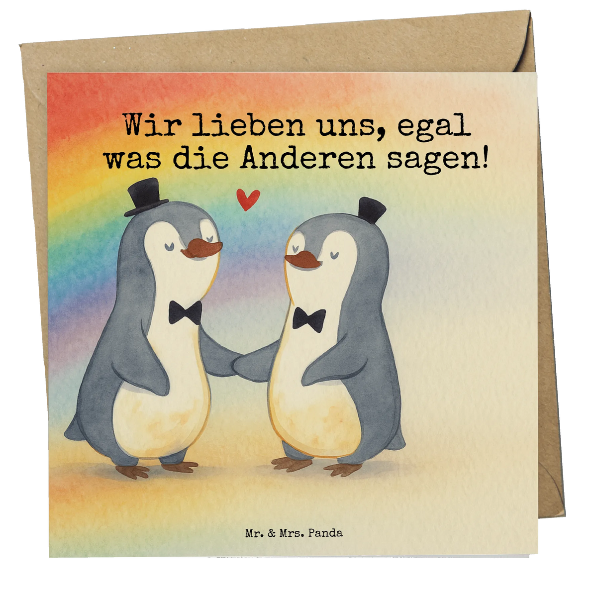 Deluxe Karte Pinguine Gay Pride Design Klappkarte, doppelkarte, faltkarte, anlasskarte, Glückwunschkarte, Grußkarte, Hochzeitskarte, Hochzeit, Hochzeitsgeschenk, Ehe, Hochzeitsfeier, Trauung, Trauungsgeschenk, Verlobungsfeier, Verlobungsgeschenk, Hochzeitsgeschenkideen, Hochzeitsgeschenke für Brautpaar
