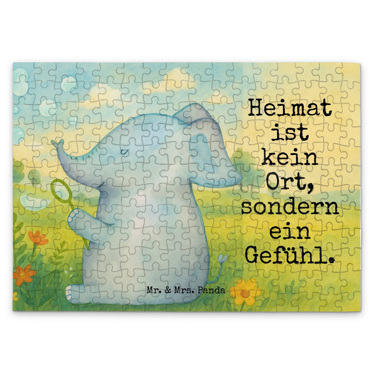 Puzzle elephant soap bubbles Design card, gift ideas, special gifts, good mood, small animals, cute, cute animal motives, gifts, hand drawn, animal lover, funny sayings, soap bubbles, proboscidean, proof of love, Elephant, feeling. Home, pachyderm, elephants, love saying