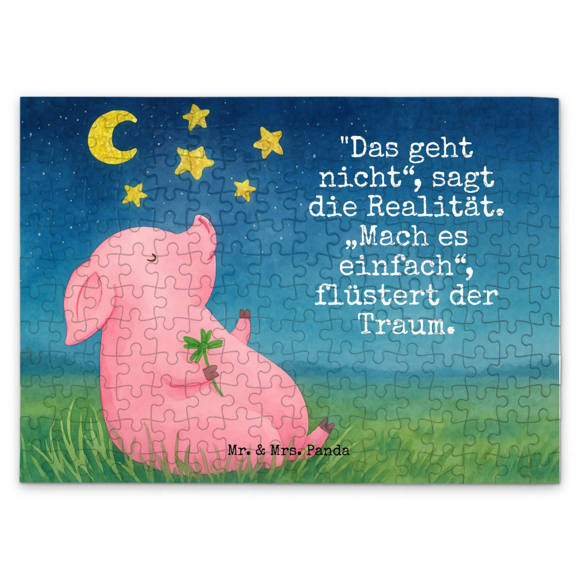 Puzzle Pig Luck Design special gifts, card, good mood, funny sayings, animal lover, hand drawn, cute animal motives, cute, small animals, gift ideas, gifts, asterisks, goals, lucky charm, Lucky bastard. Luck, stars, piglet