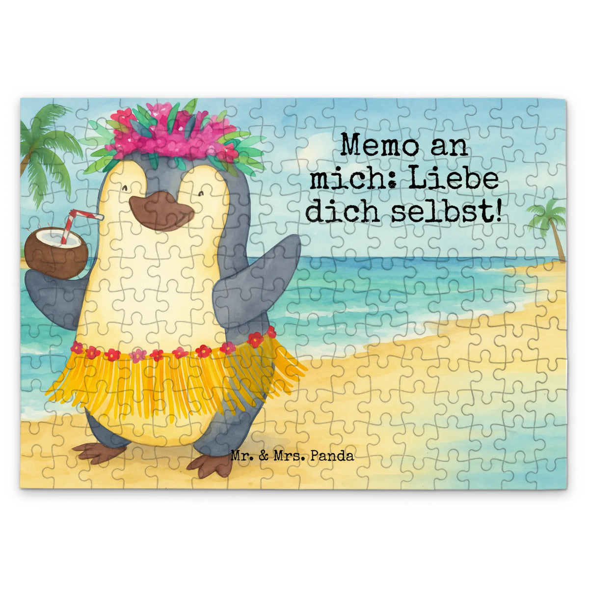 Puzzle Pinguin Kokosnuss Design 1000 Teile Puzzle, Puzzle, 1500 Teile Puzzle, Puzzlespiel, 2000 Teile Puzzle, 300 Teile Puzzle, 500 Teile Puzzle, Legespiel, Geduldspiel, Pinguin, Pinguine, Kokosnuss, Hawaii, Urlaub, Aloha