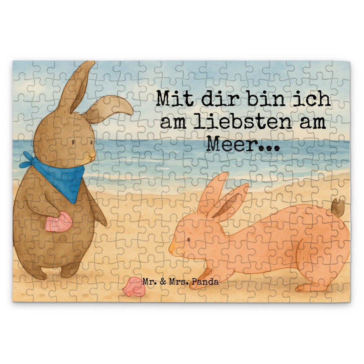 Puzzle Bunnies with seashell Design Father's Day, Mother's Day, rabbits, shells, collecting shells, girlfriends, best friend, girlfriend