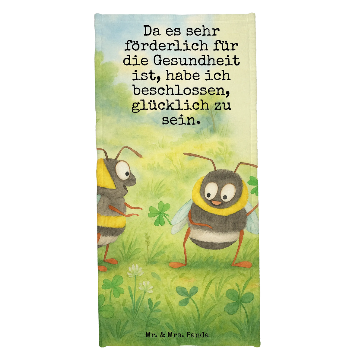 Badehandtuch Hummeln Kleeblatt Design
