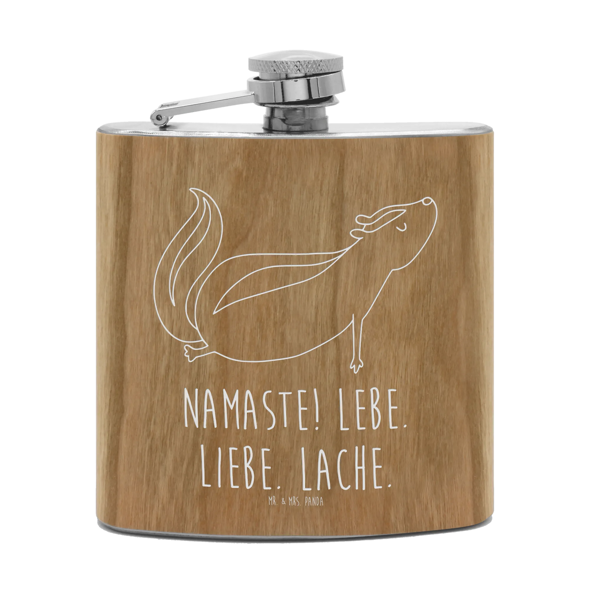 Flachmann Stinktier Yoga Hip Flask, feldflasche, Flachmann, schnapsflasche, Flachmann Edelstahl, Flachmann Holz, Likörflasche, taschenflasche, Rum Flachmann, Flachmann Outdoor, spirituosenflasche, Whisky Flachmann, Taschenflachmann, Schnaps Flachmann, Wodka Flachmann, holz flachmann, Flachmann Aus Edelstahl, edelstahl flachmann, outdoor flachmann, Alkoholflasche, Stinktier, Skunk, Namaste, Lebe, Liebe, Stinki, Stinker, Wildtier, Yoga, Raubtier, Lache
