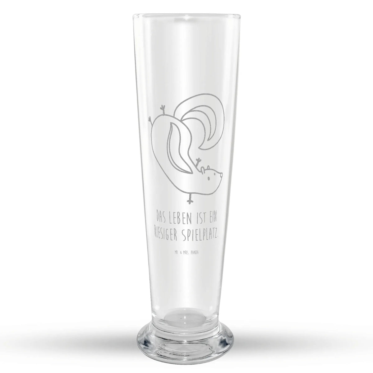 Weizenglas Stinktier Handstand Bier Glas, Weizenbier Glas, Mr & Mrs Panda Weizenglas, Bierglas, Weißbierglas, Weizen Glas, Stinktier, Skunk, Kind, Verpielt, Stinki, Raubtier, Stinker, Spielplatz, Wildtier