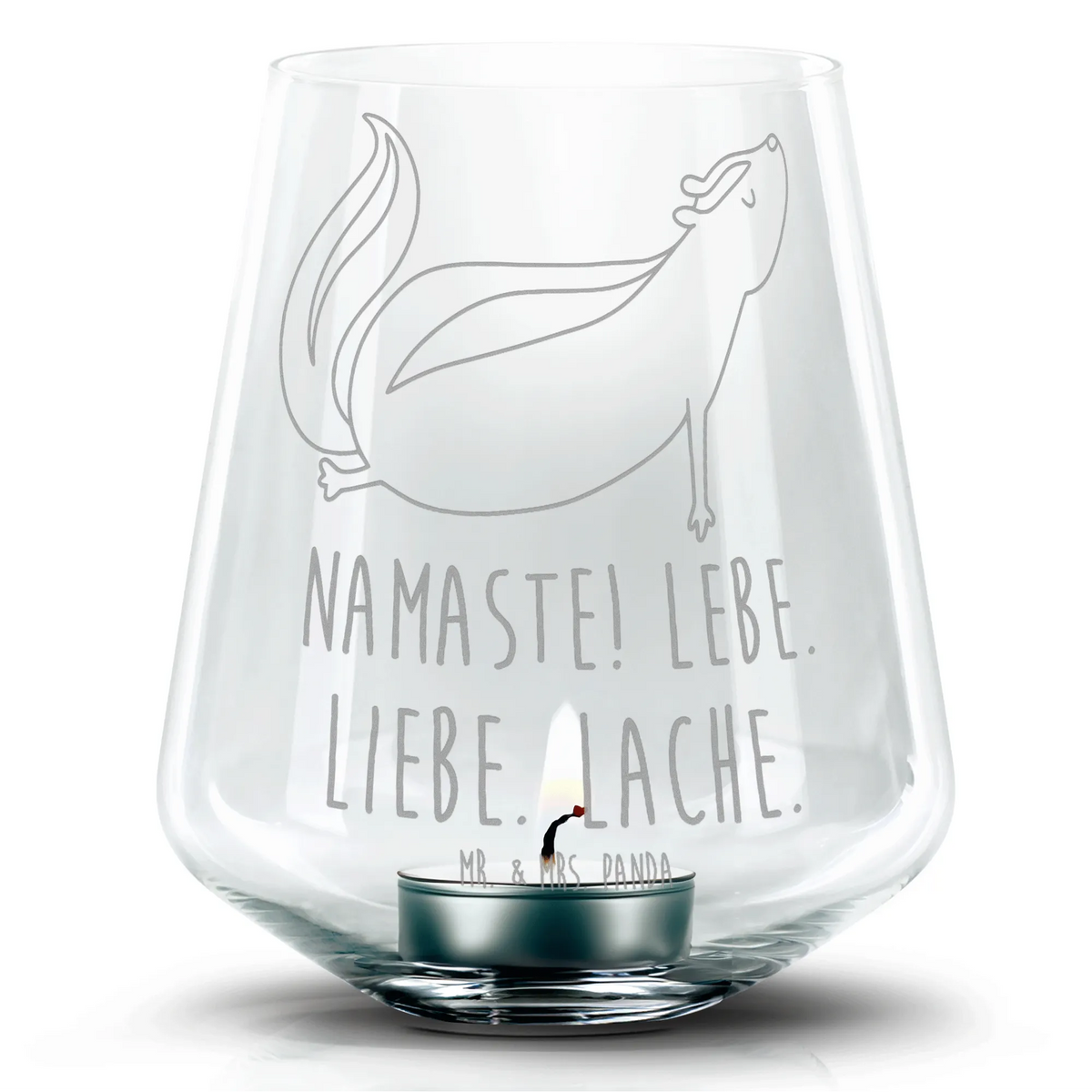 Engraved Wind Light skunk yoga Skunk, Predator, Stinky, Stinker, Live, Laugh, Wild animal, Love, Namaste, Yoga