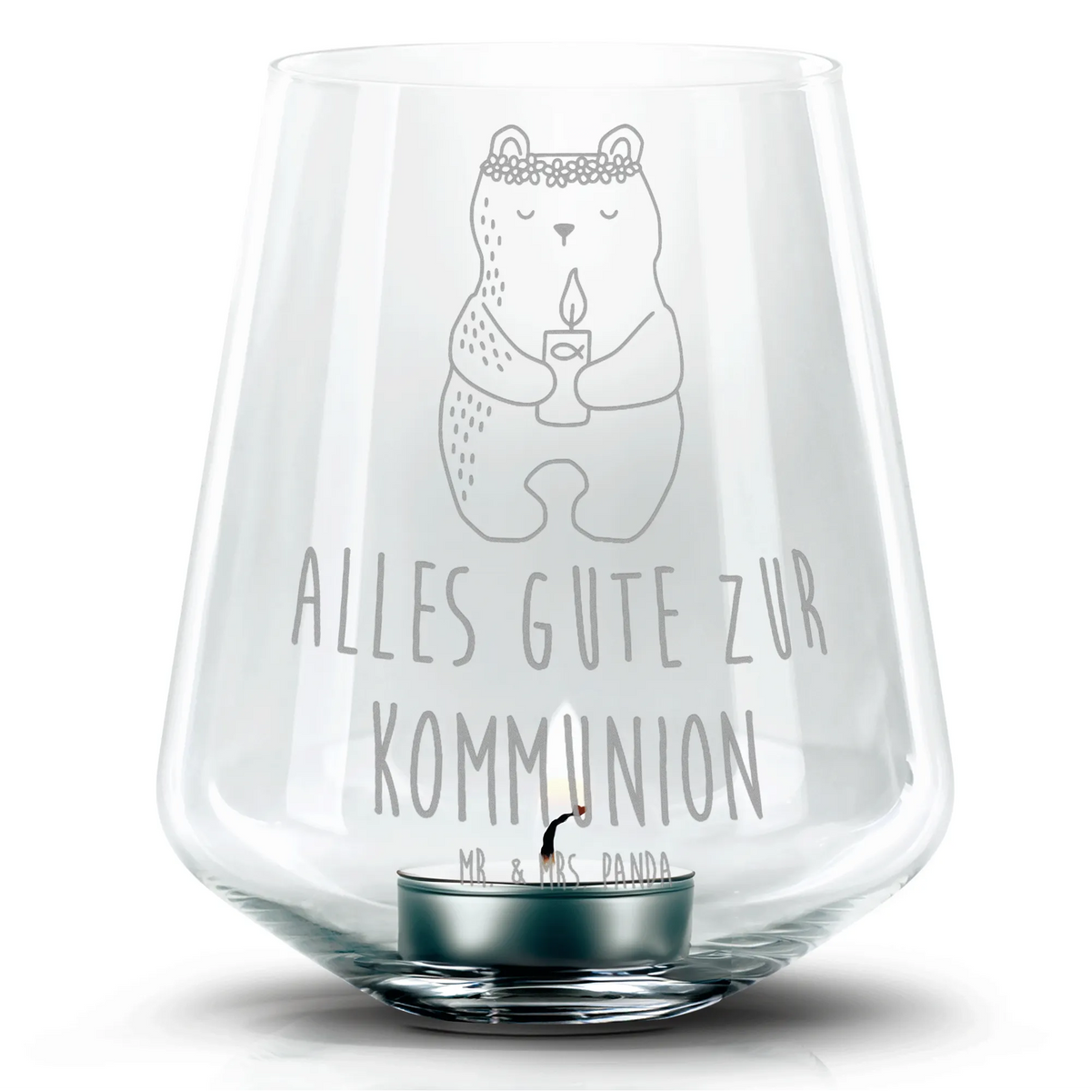 Engraved Wind Light bear communion bear, teddy, teddy bear, cuddly toy, God's blessing, baptismal candle, catholic, communion